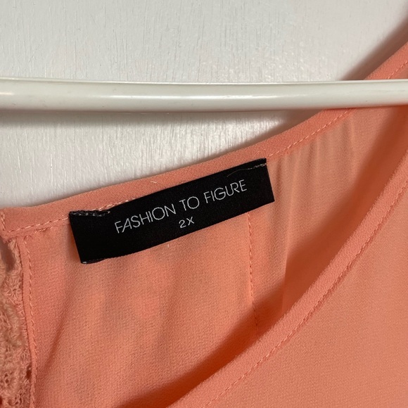 Fashion to Figure Sheer Open Back Blouse - Size 2X - Picture 5 of 15